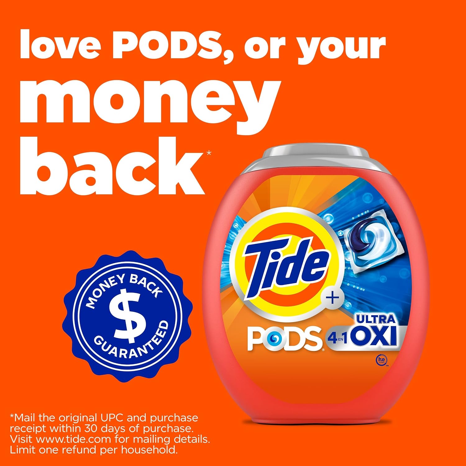 Tide 4-n-1 Ultra Oxi PODS Laundry Detergent Pacs, 57 Count, HE Compatible, photo 11