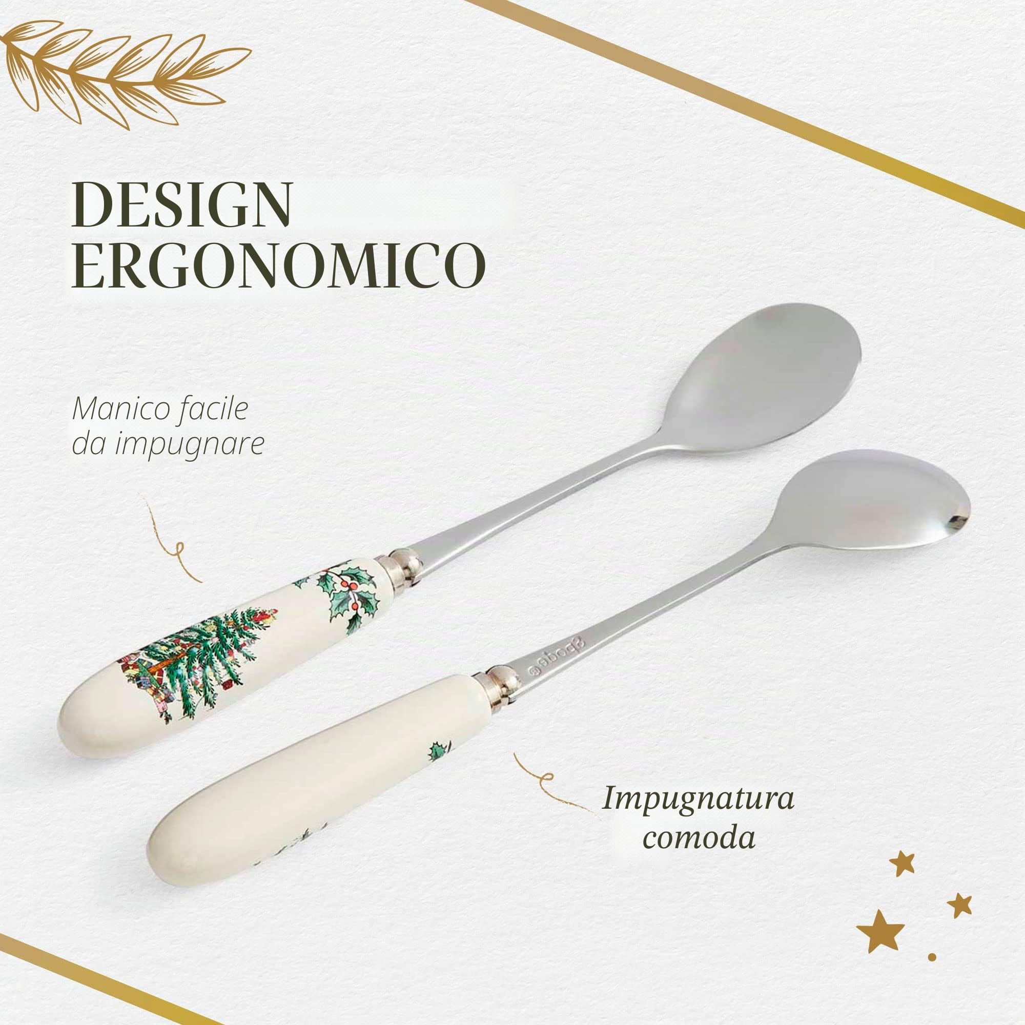 Portmeirion Spode - Cucchiaini da tè con Albero di Natale, Set da 6 (Multicolore)