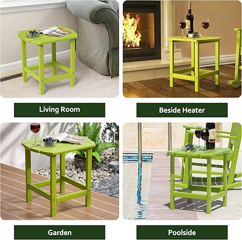 Miniatura 6 de TORVA Mesa auxiliar Adirondack para patio, mesas auxiliares para exteriores, resistente a todo tipo de clima, HDPE a prueba de humedad, uso