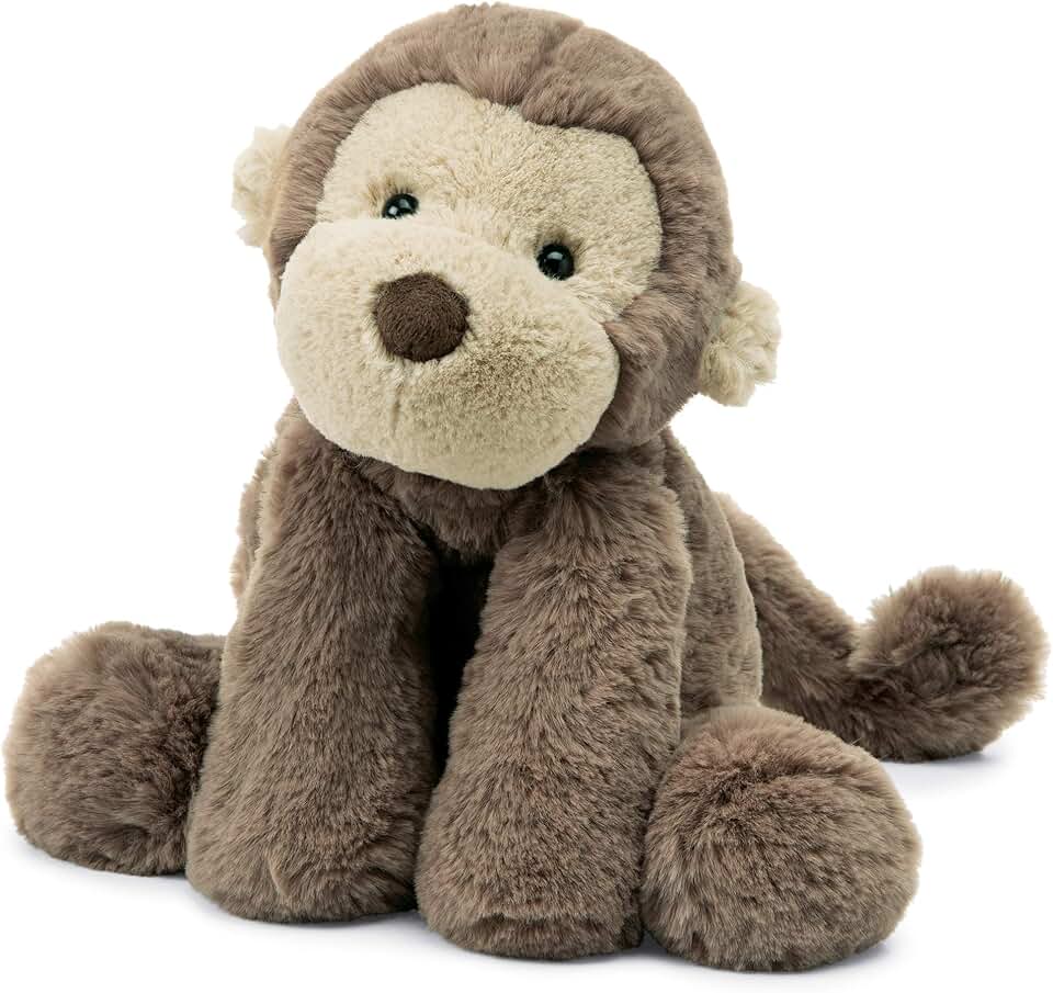 Jellycat Smudge Monkey Stuffed Animal, Medium 14 inches - Monkey Plush Toy - Classic Children's Gift