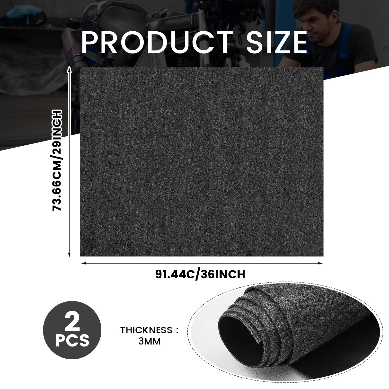 Tapete para garaje de 29 x 36 pulgadas, tapete absorbente de aceite, reutilizable, lavable, parte trasera impermeable, contiene líquidos, protege el suelo del garaje o la superficie de la