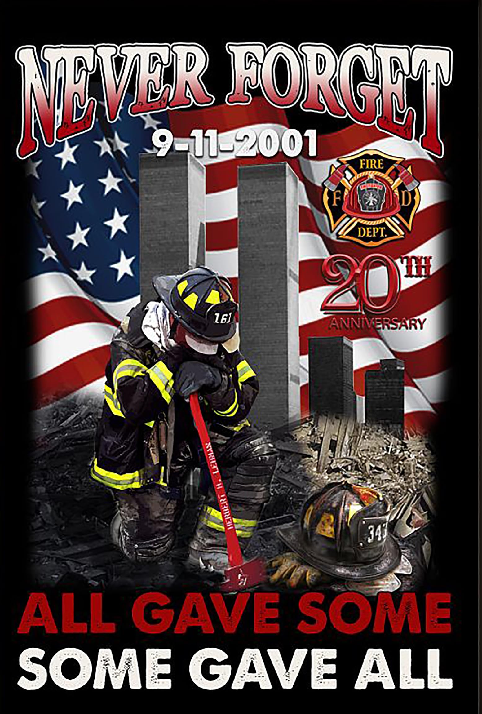 Kwqdozf As Pic Never Forget 9-11-2001 20Th Anniversary All Gave Some Vintage Metal Aluminu
