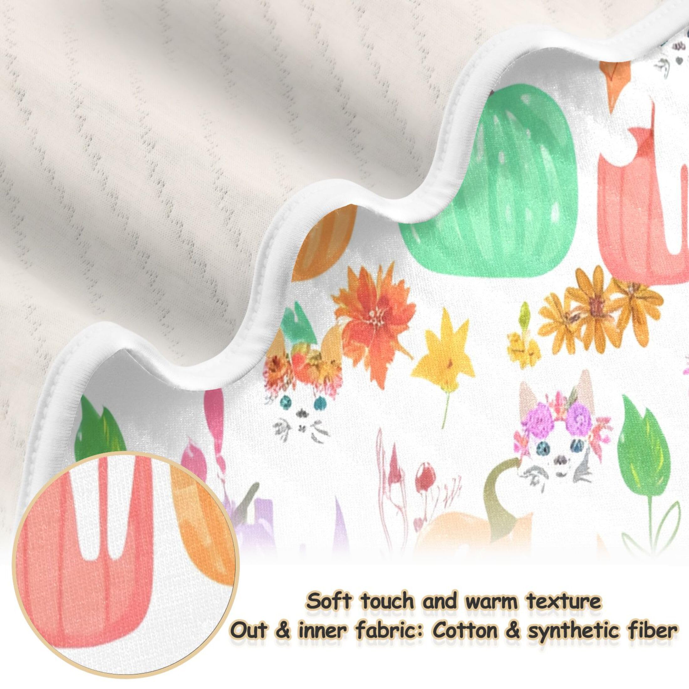 Burbuja White Cats in Pumpkins Baby Blanket for Boys Girls, Nursery Soft Warm Swaddling Receiving Baby Blankets, 30x40 in Toddler Blanket
