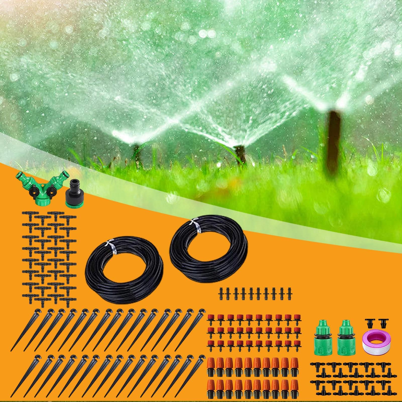 di Irrigazione da Giardino Irrigazione regolabile completa | Kit di Irrigazione per Giardino per Orto Rialzato, Prato, Serra, Giardinieri e Proprietari di Casa