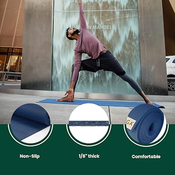 JadeYoga Travel Yoga Mat - Packable, Lightweight, and Portable Yoga Mat - Non-Slip Natural Rubber Mat for Women & Men - Great for Yoga, Home, Gym, Pilates, Fitness, and Stretching
