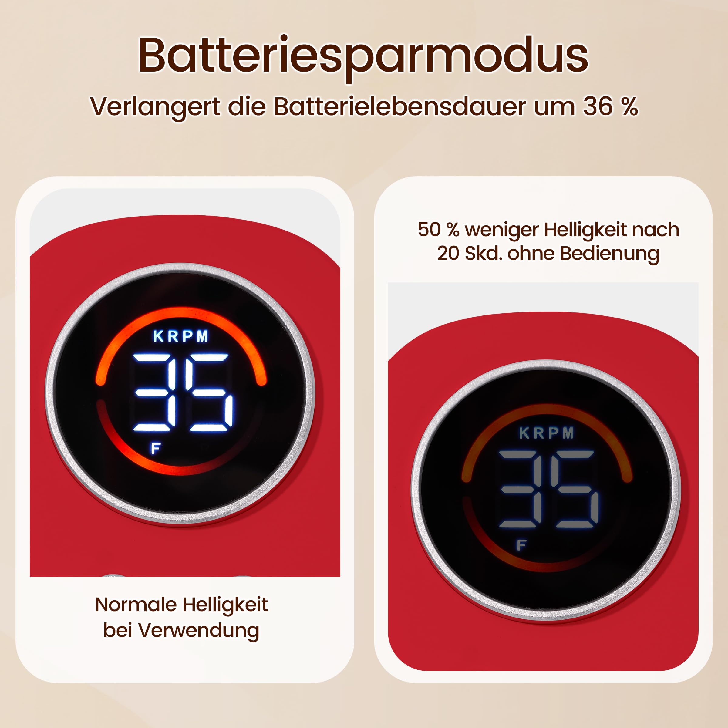 Delanie elektrische Nagelfräser für Gelnägel 35000 U/min, wiederaufladbar Fräser für Nägel mit 5000 mAh Akku, tragbarer Nagelfräser professionell mit kernlosem Motor für Maniküre und Pediküre, rot