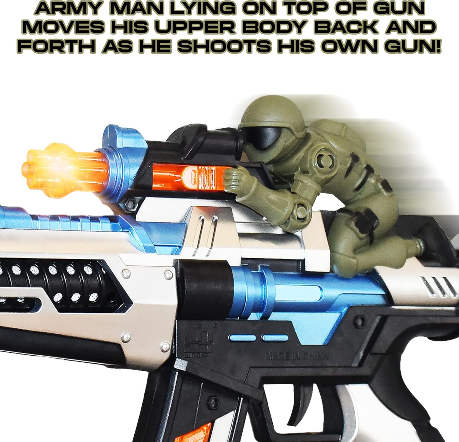 ArtCreativity FuryX Light Up Toy Gun for Kids with Vibrating Man - 16 Inch Blaster Gun with LED Lights, Sound Effects, and Vibration Feedback - Cool Toy Guns in Colorful Box, Toy Guns for Boys 4-6 - Image 5