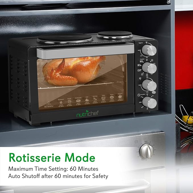 Horno Tostador Eléctrico de Mostrador NutriChef con Rotisser miniatura 5