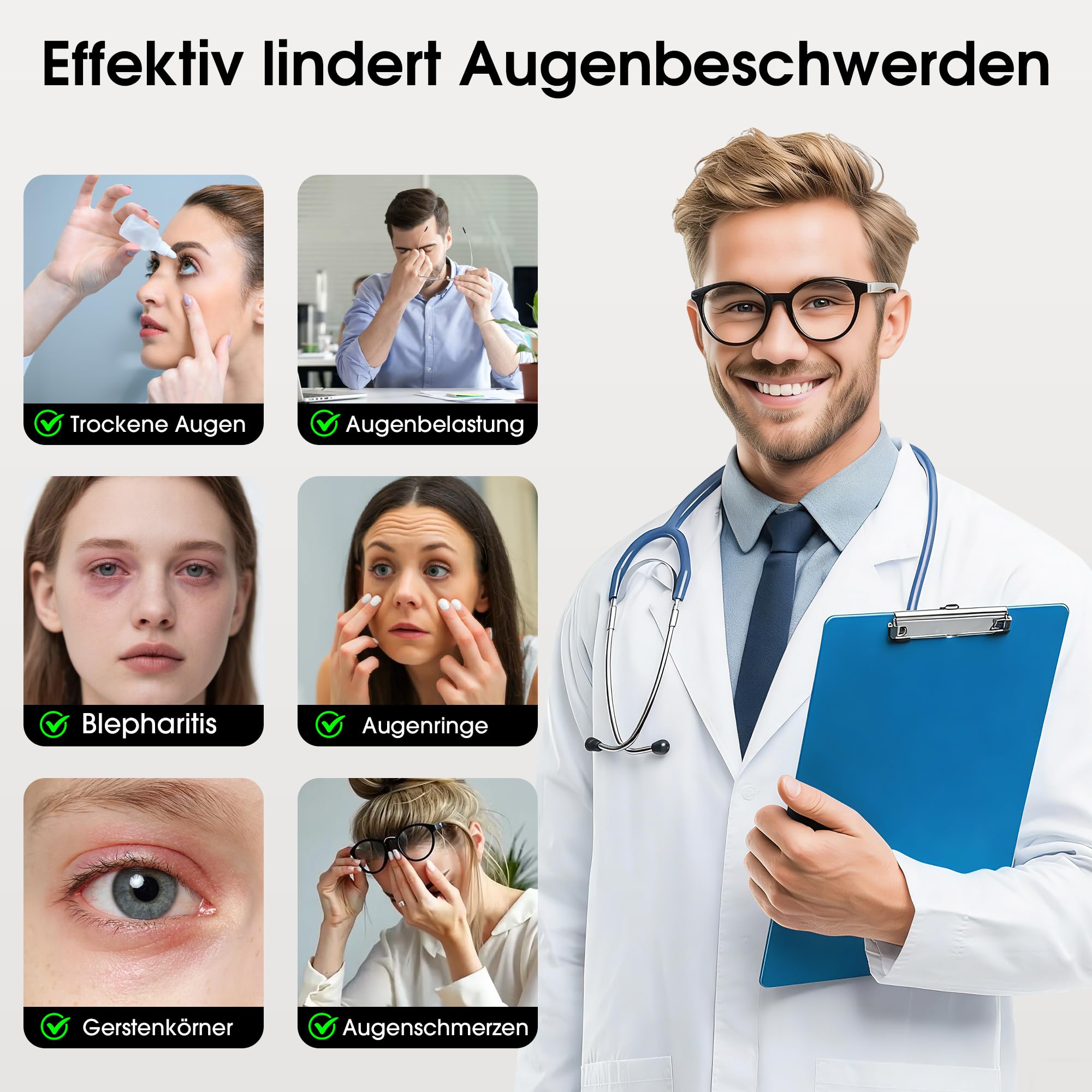 BOYUNSHI Augenmaske Wärmend, Beheizte Augenmaske zur Linderung von trockenen Augen, Gerstenkorn, Blepharitis, Schlafverbesserung, Waschbarer Wärmebrille mit 4 Wärmestufen & 4 Timer