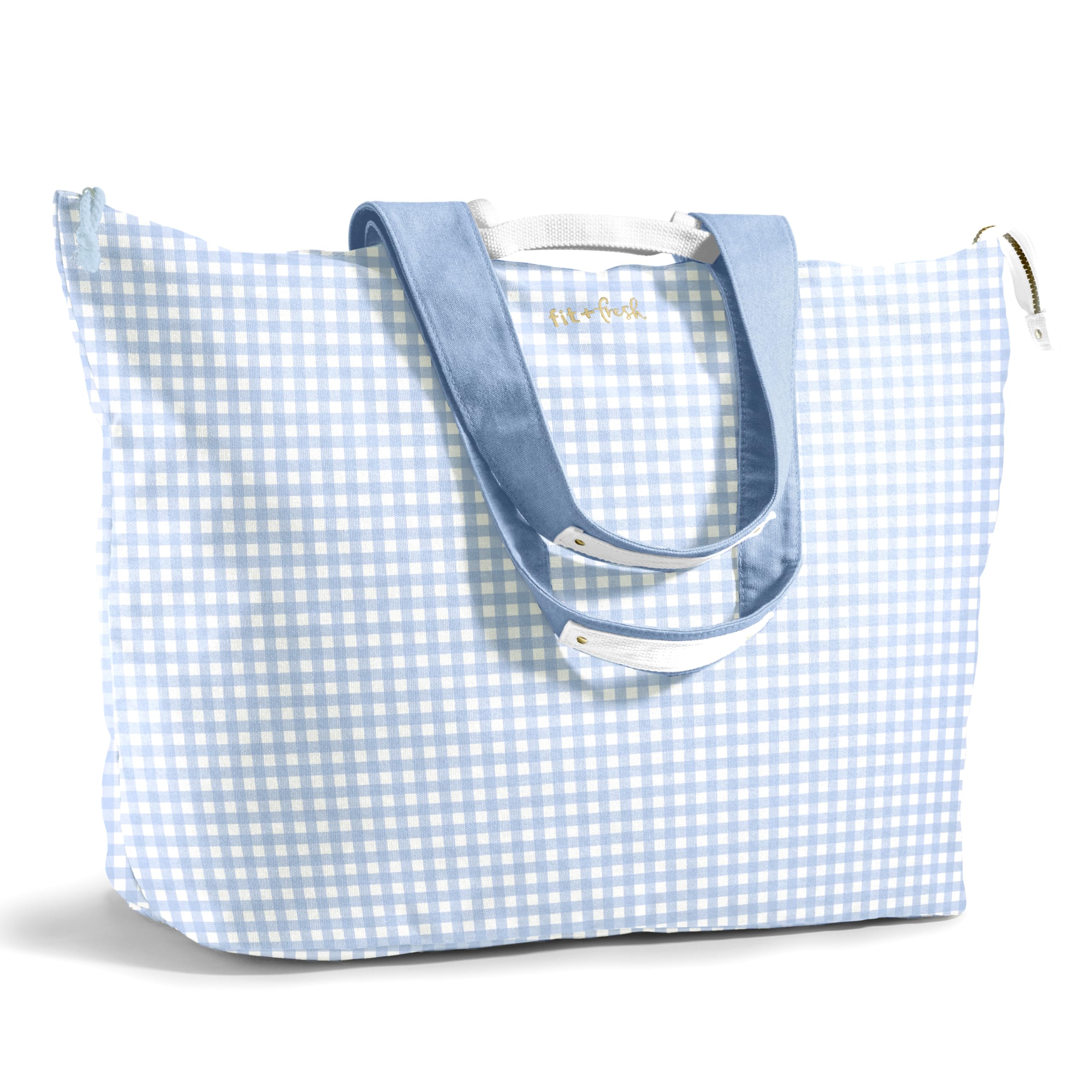 Fit & Fresh XL Beach Tote Bag for Women – Extra Large Travel Tote with Zipper & Pockets, Oversized Canvas Pool Bag, Weekender Carry-On for Beach, Travel & Family Essentials