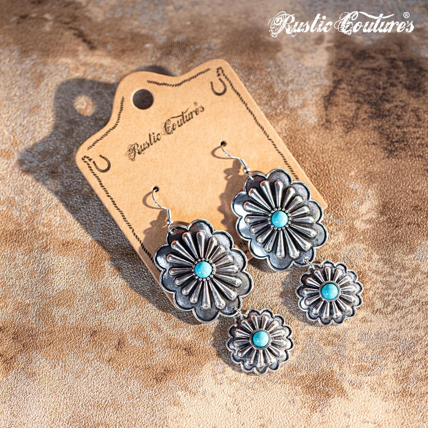 Rustic Couture's Western Earrings for Women Cowgirl Country Concho Dangling Western Statement Jewelry - Image 5