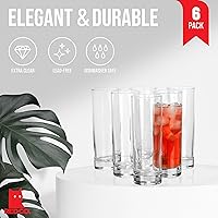 Vista 2 de Collins Slim - Vasos de agua para bebidas, 10 onzas, juego de 6