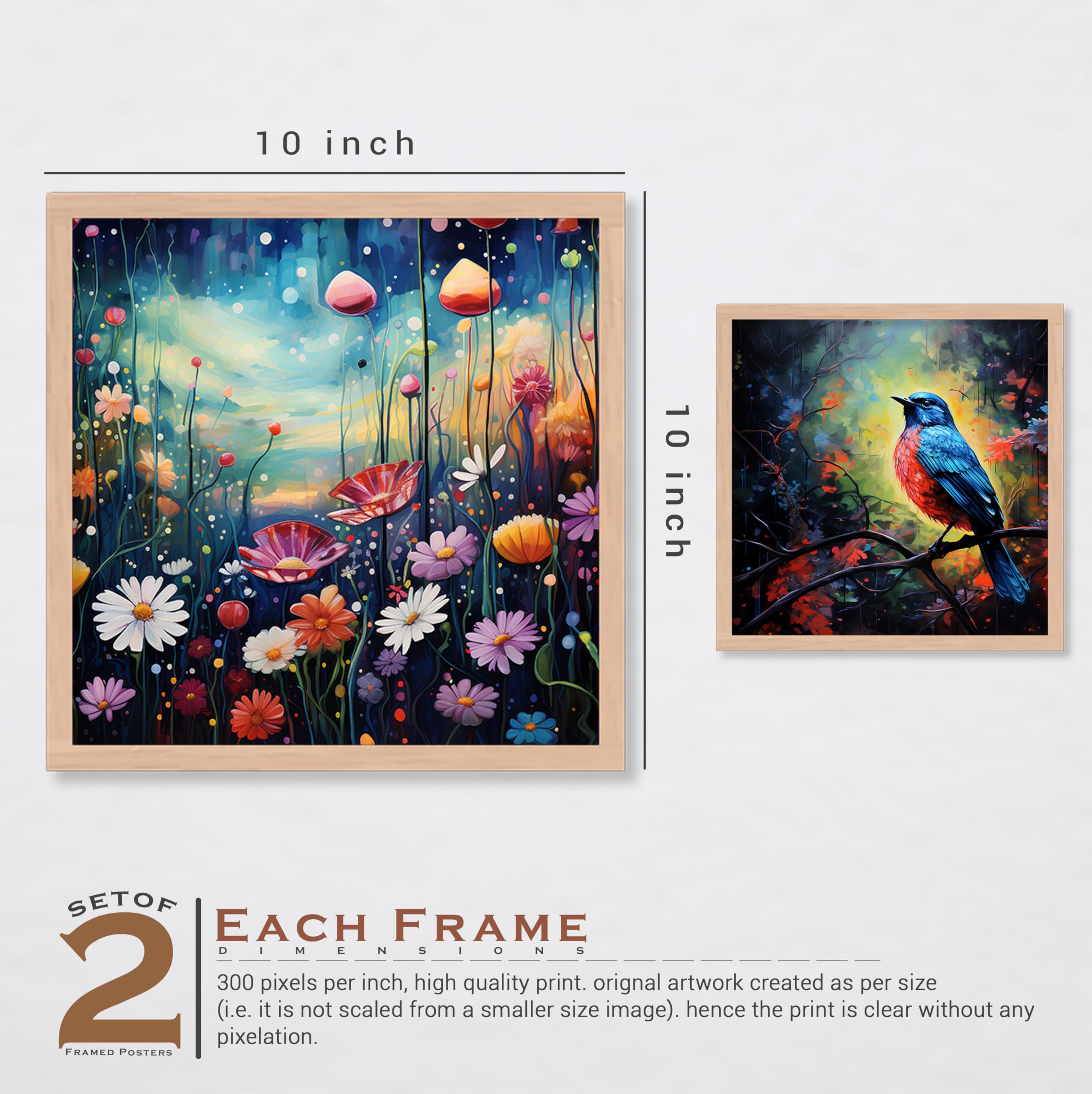 BANGERZ Radhe Krishna Framed Wall Art Paintings For Home Hotel Living Room, Paintings For Wall Decoration - Decorative Poster Frames For Bedroom Wall Decor (Set of 4) (Medium, Modern 6) 1