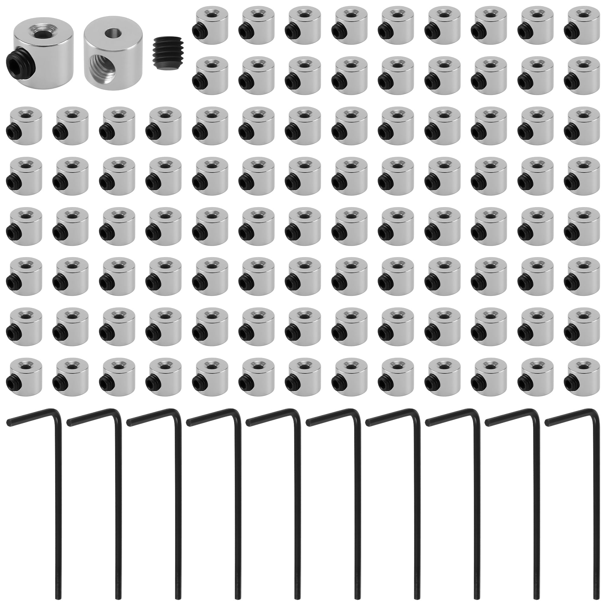 100PCS Locking Pin Backs with Screws and Wrench, Metal Clasps for Badges