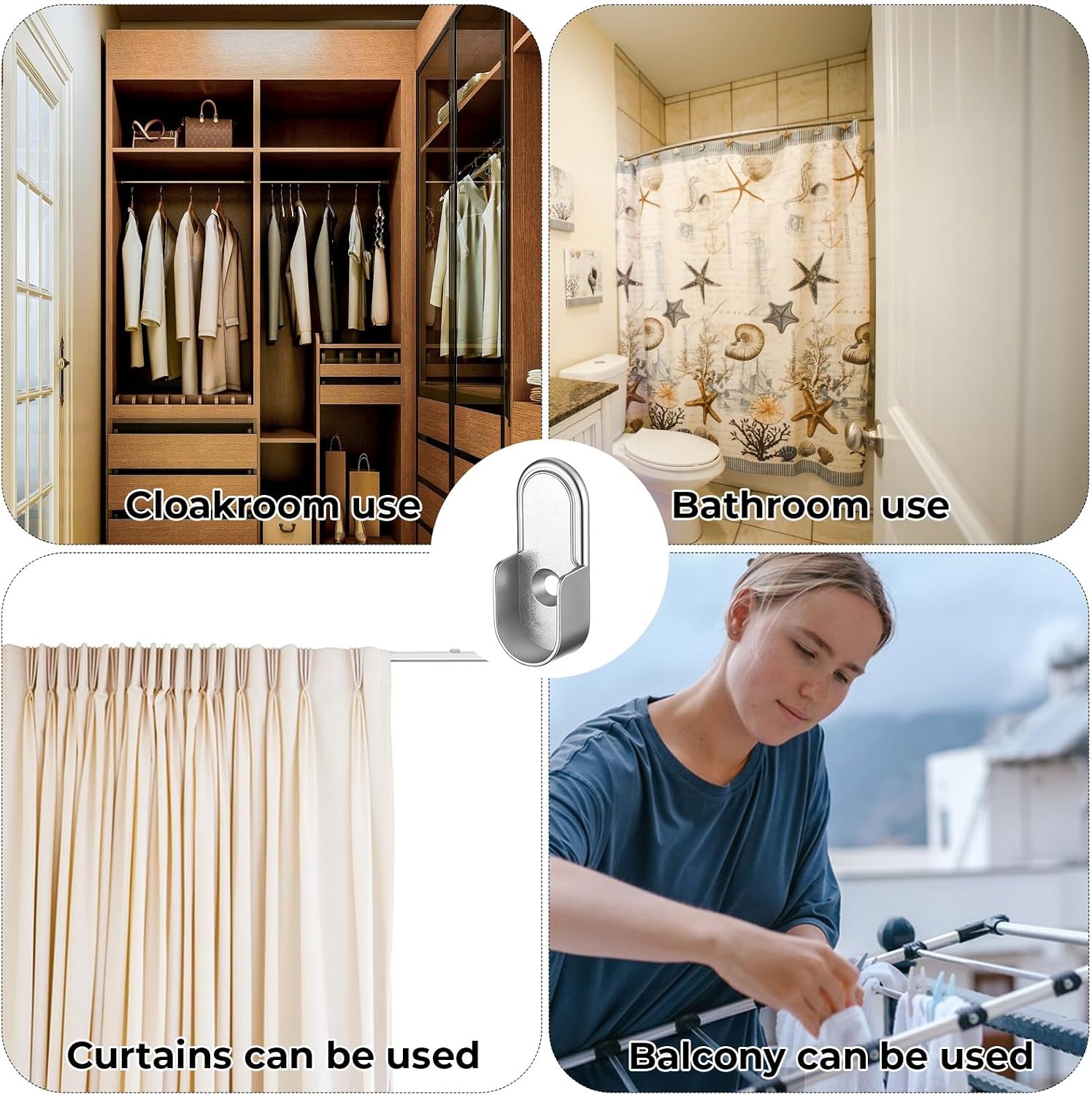 10PCS Oval Closet Rod End Supports for 15mm x 30mm Oval Rod