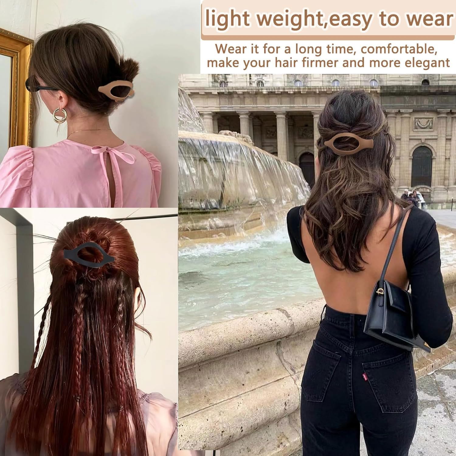 6 PCS Flat Hair Clips for Women Curved Design, Strong Hold for Thin Thick Hair Hair Accessories for Women and Girls (Combination) - Image 4