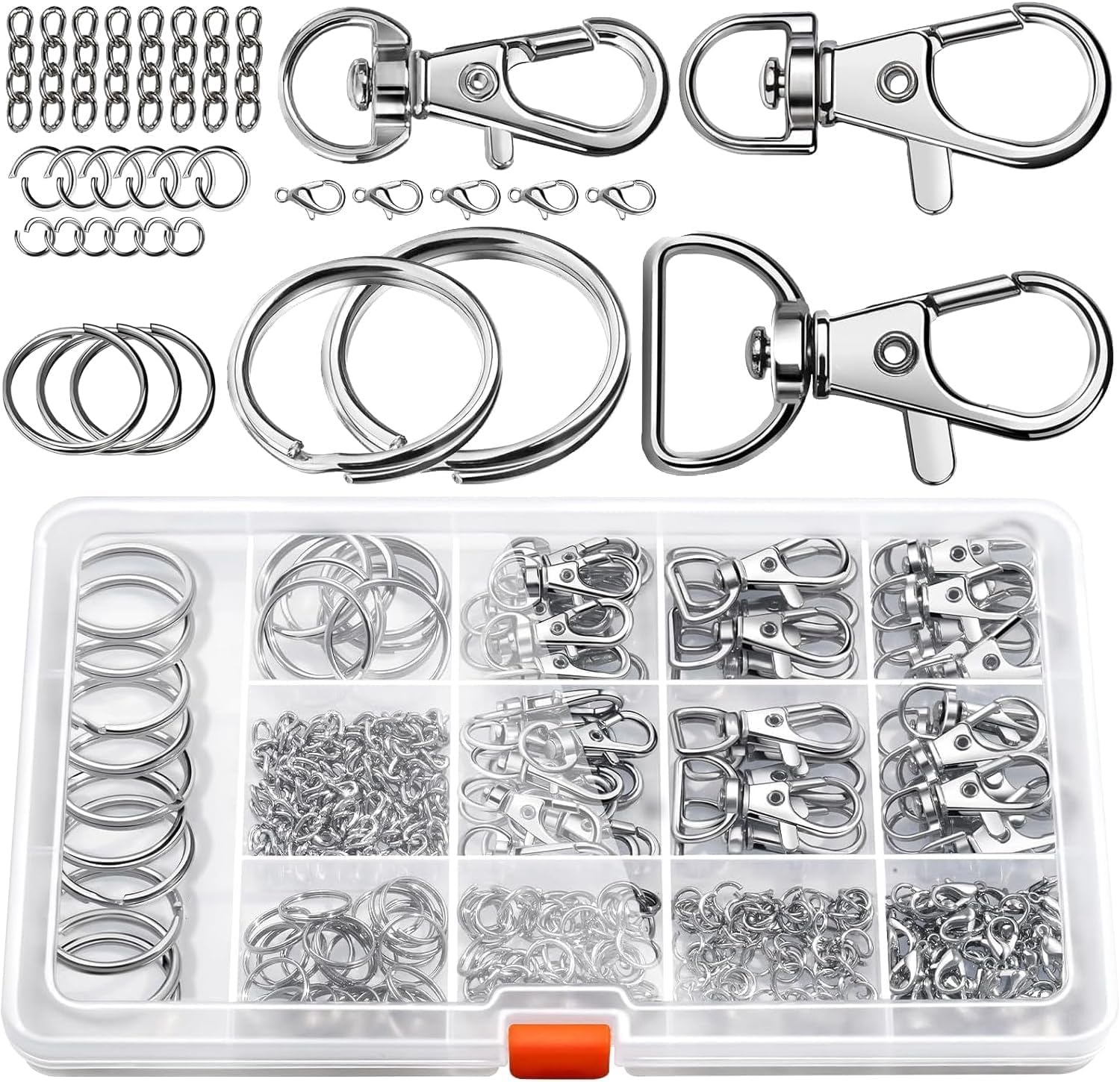 100pcs bulk keychain rings split key rings with chains diy etsy