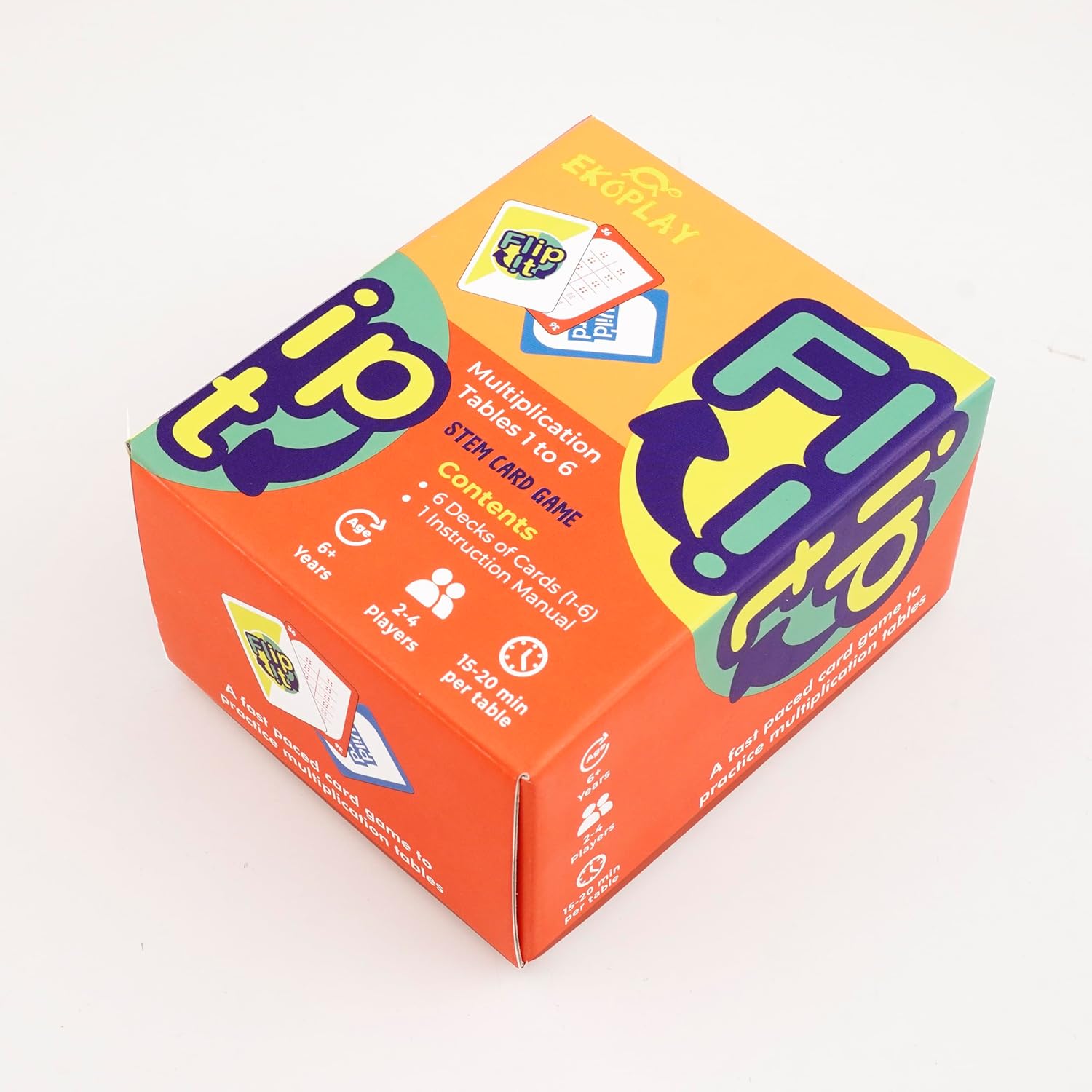 FLIP IT Card Game - Multiplication Tables 1-6 | Kids Practice Multiplication Tables, for 6 Years and Above