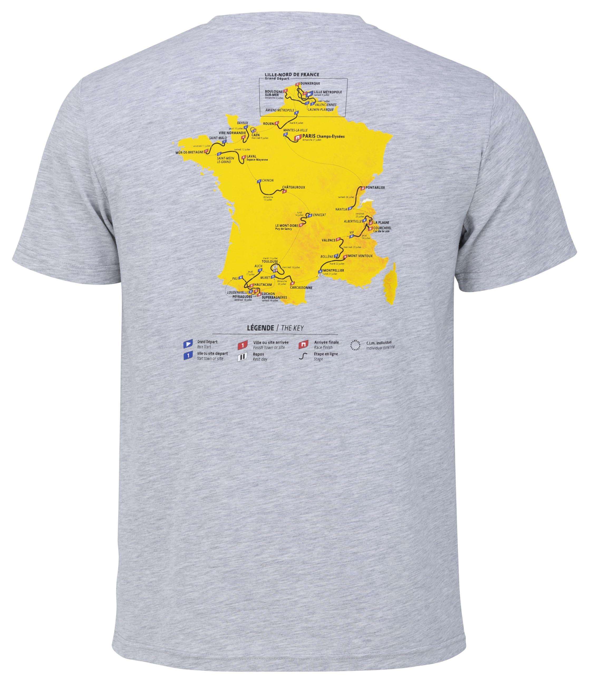 Tour de France Official Collection 2025 Cycling T-Shirt, grey, XXL