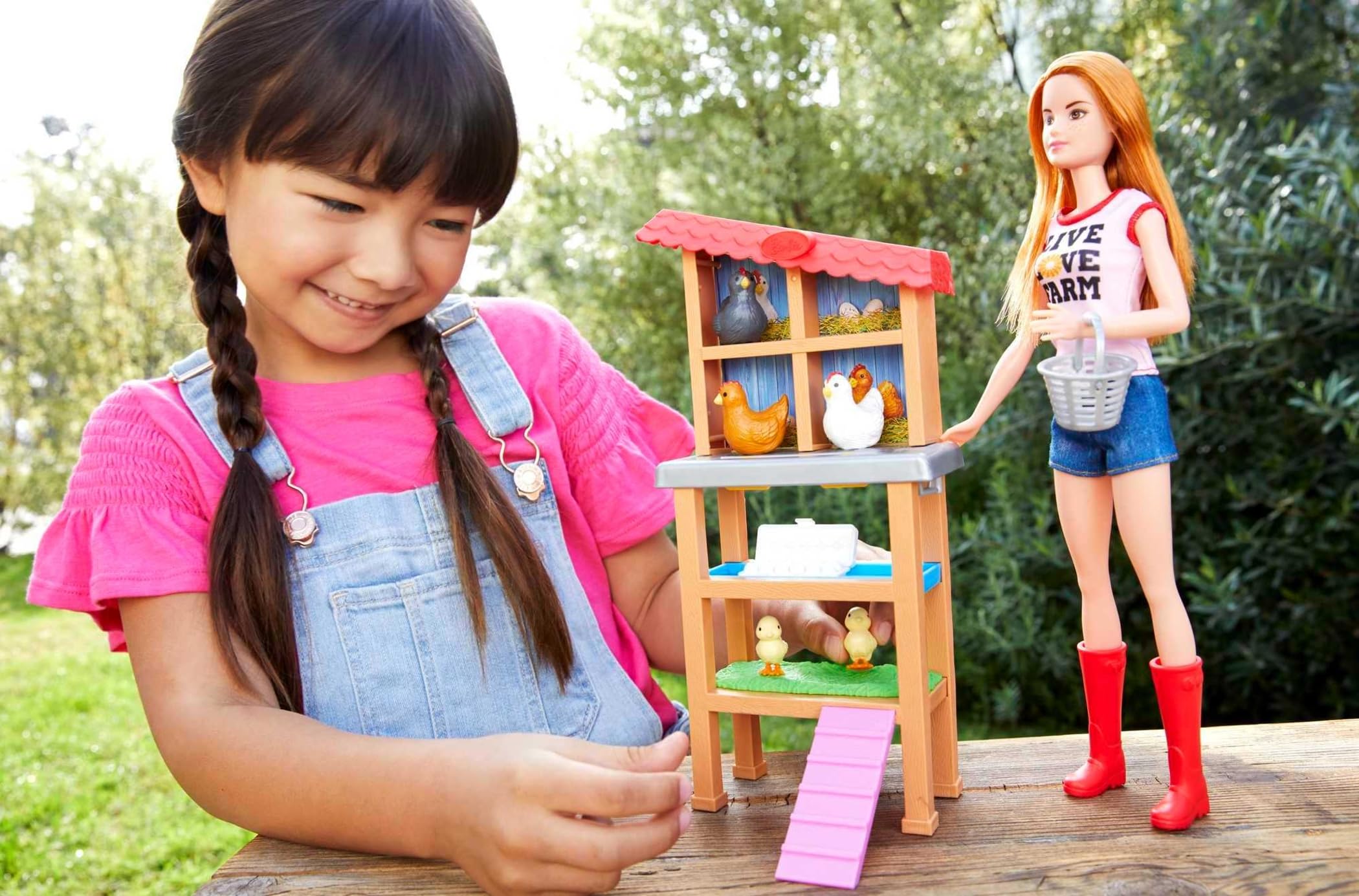 Barbie Chicken Farmer Doll, Red-Haired, and Playset with Henhouse, 3 Chickens, 2 Chicks and More, Career-Themed Toy for 3 to 7 Year Olds ( Exclusive) — Amazon image 2