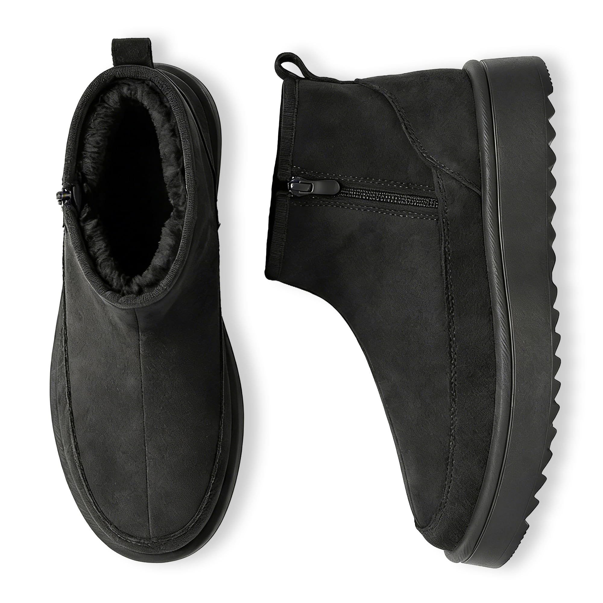 Aomigoct Winter Snow Boots for Women Comfortable Warm Suede Platform Walking Outdoor Womens Ankle Booties