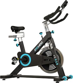EFITMENT Exercise Bike, Indoor Cycling Bike for Home Cardio, Low Noise Stationary Bikes with Adjustable Magnetic, LCD Monitor, Pulse Grips, Device Tablet