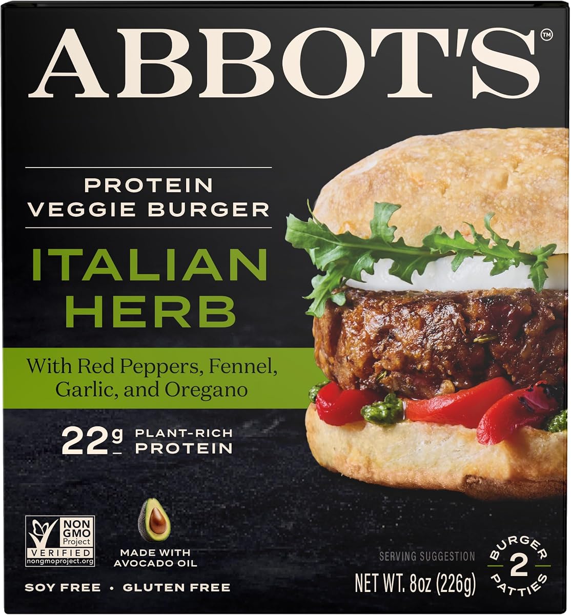 Abbot's, Veggie Burger Italian Herb, 8 Ounce
