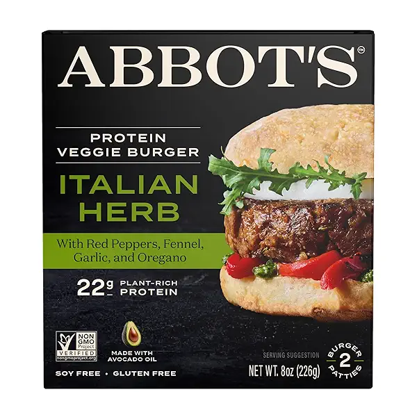 Abbot's, Veggie Burger Italian Herb, 8 Ounce 1