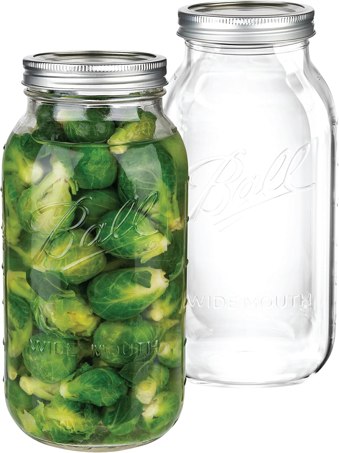 kitchentoolz 64 oz Wide Mouth Mason Jars Half Gallon Mason