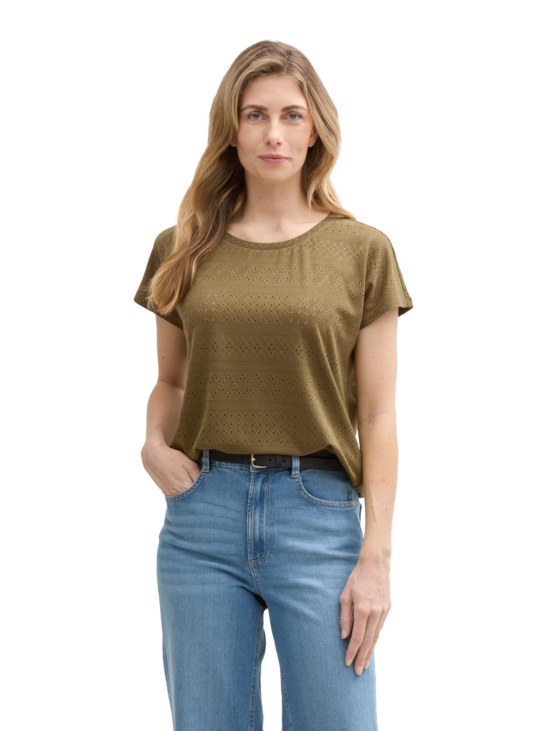Tom Tailor Damen Loose Fit Ajour T-Shirt