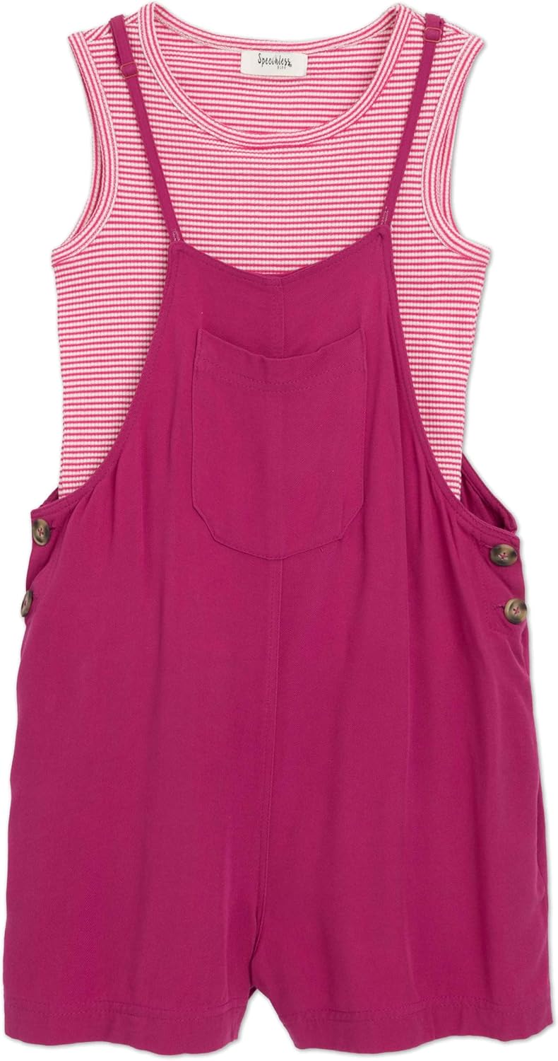 Speechless girls 2-piece Mineral Wash Romper With Tank