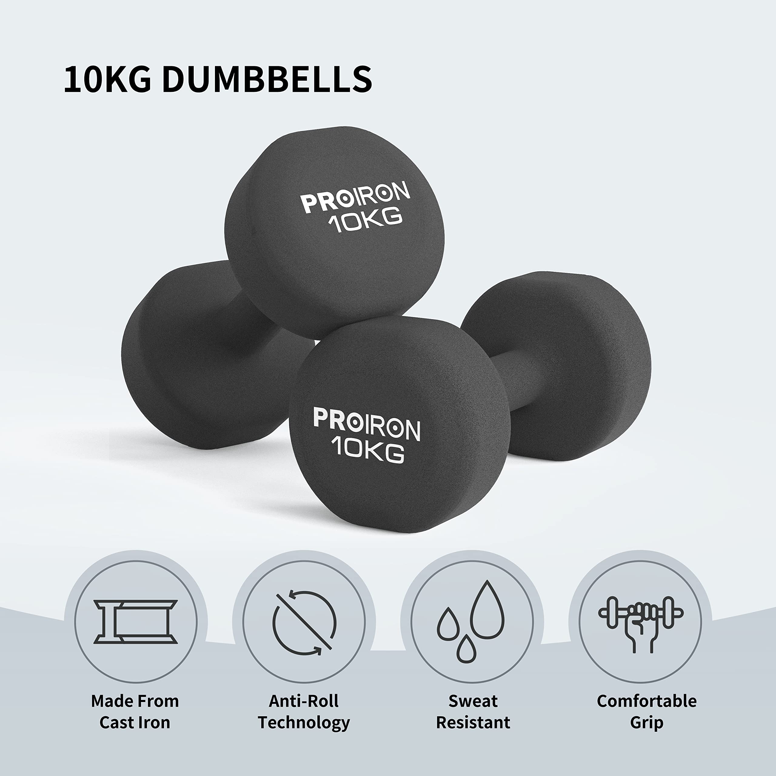 PROIRON Pesi Palestra in Casa Fitness e Palestra Manubri e Pesi Fitness Pesi per Palestra Manubrio (Set di 2) 1-10kg