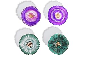 4-Piece Resin Coaster Molds from LET'S RESIN for Geode-Inspired Creations