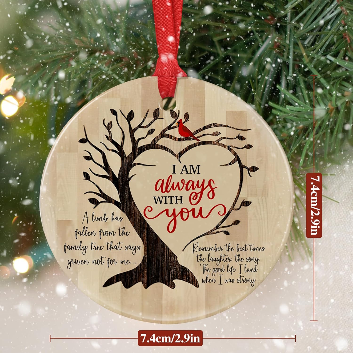 Cardinal I Am Always with You - Memorial Christmas Ornament - Condolence Gift - Loss of Loved One Gift - Image 2