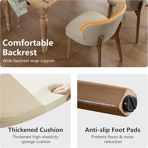 Miniatura 47 de Juego de 6 sillas de comedor YOUNIKE estilo mediados de siglo moderno, silla de cocina con respaldo alto de tela bouclé tapizada, silla sin brazos,