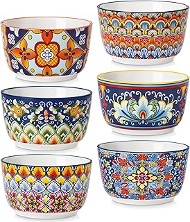 vancasso 8 Oz Ramekins Oven Safe Set of 6, Bohemian Creme Brulee Ramekin...