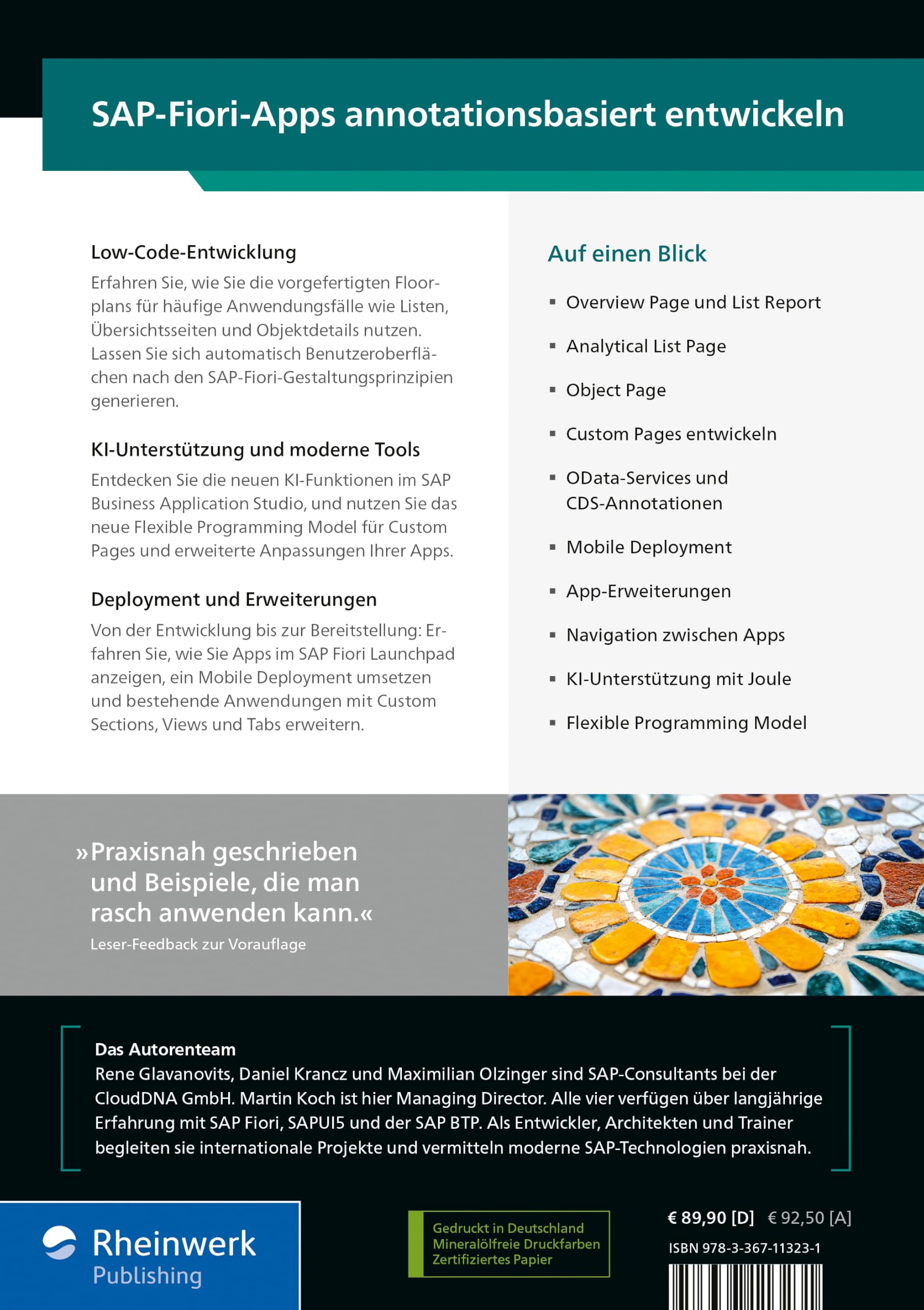 SAP Fiori Elements: Grundlagen, Entwicklung und Erweiterung. Inkl. KI-Unterstützung und Flexible Programming Model – Ausgabe 2026