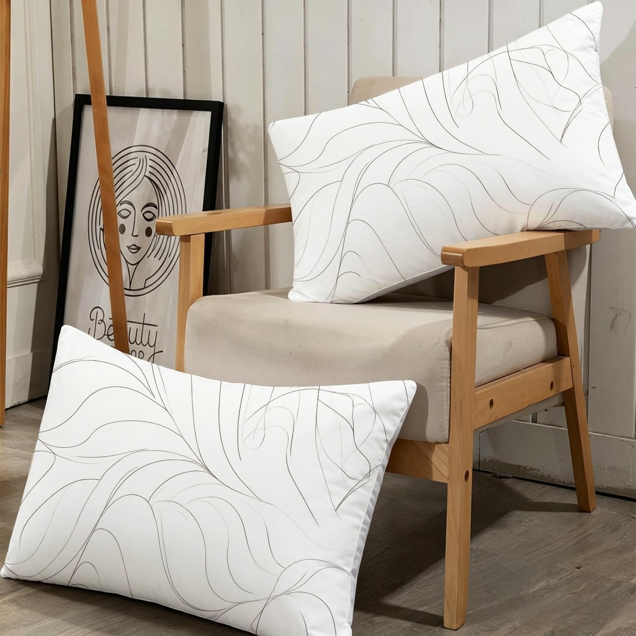 Copripiumino Matrimoniale Linee Bianche 260x240, ZQ9570 | Traspiranti Durevoli Microfibra, per Tutta la Famiglia, Matrimoniale, per Tutte le Stagioni, con 2 Federe 50x80 cm