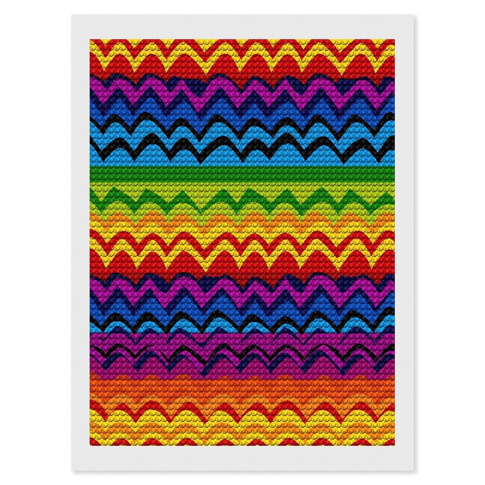 FekiLoot Gay Pride Rainbow Pattern1 Paint by Numbers Kit for Adults Beginner DIY Diamond Dots Paintings Round Full Drill Diamond Art Kits Picture Diamond Art Painting Kits for Home Decor 12"x16"