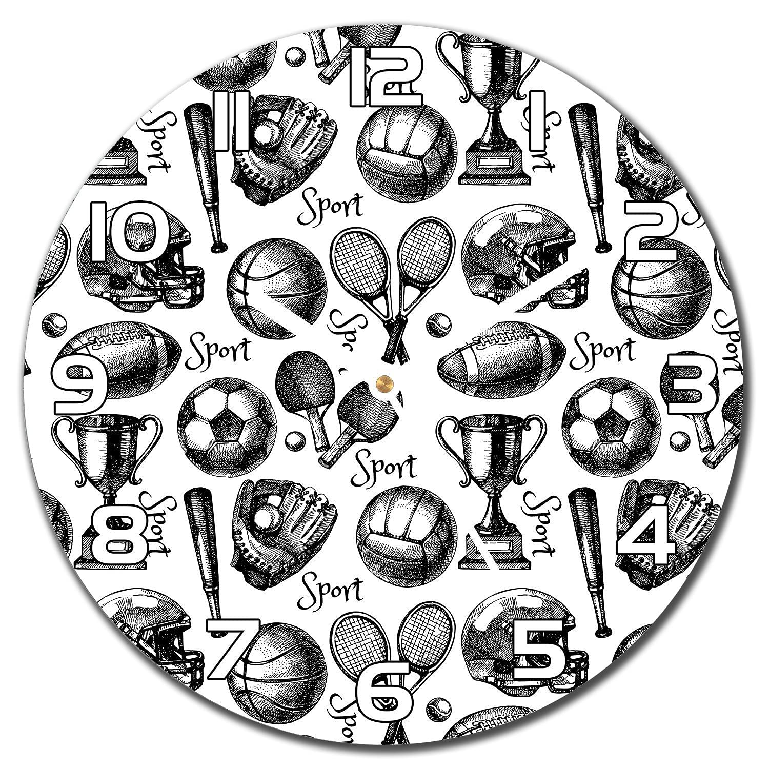 Horloge en verre murale 30 cm avec aiguilles blanches pour salon moderne et cuisine