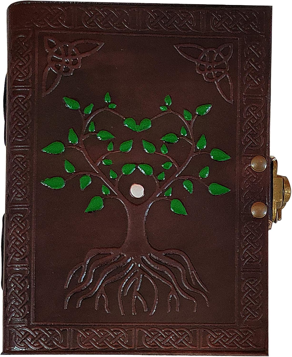 Hand Painted Tree of Life Leather Bound Journal for Men Diary Notebook Leather Women Small Gift for Him Her