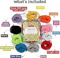 Incraftables 5mm Cotton Macrame Cord 10 Assorted Colors 150ft Total - 3-Strand Twisted Rope for Crafts, Plant Hangers, Wall Hangings