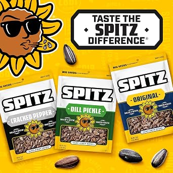 Spitz Sunflower Seeds Pack, Cracked Pepper, 16 Oz Snack Bag
