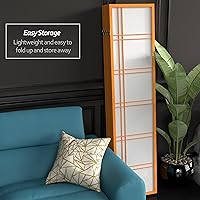 Vista 58 de Red Lantern Pantalla Shoji de doble cruz de 6 pies de alto, color blanco, 5 paneles