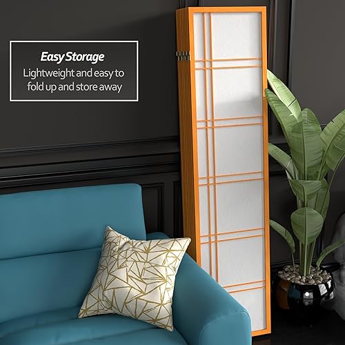 Miniatura 58 de Red Lantern Pantalla Shoji de doble cruz de 6 pies de alto, color blanco, 5 paneles Blanco,Negro