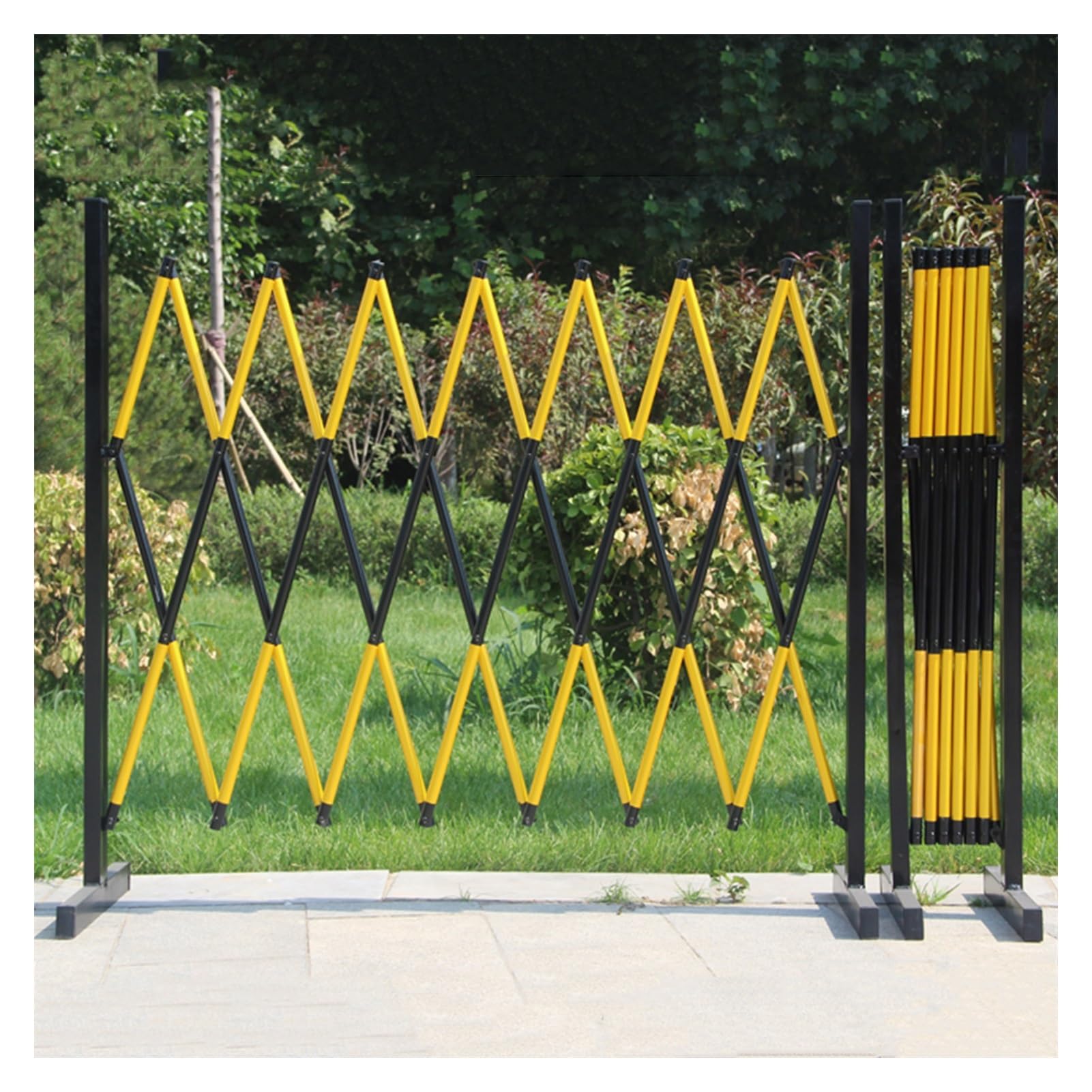 Barrera de tráfico extensible, puerta de estacionamiento industrial, valla de entrada portátil, fácil montaje, rojo y blanco, 1,2 x 2,5 m, ideal para seguridad vial y control de acceso