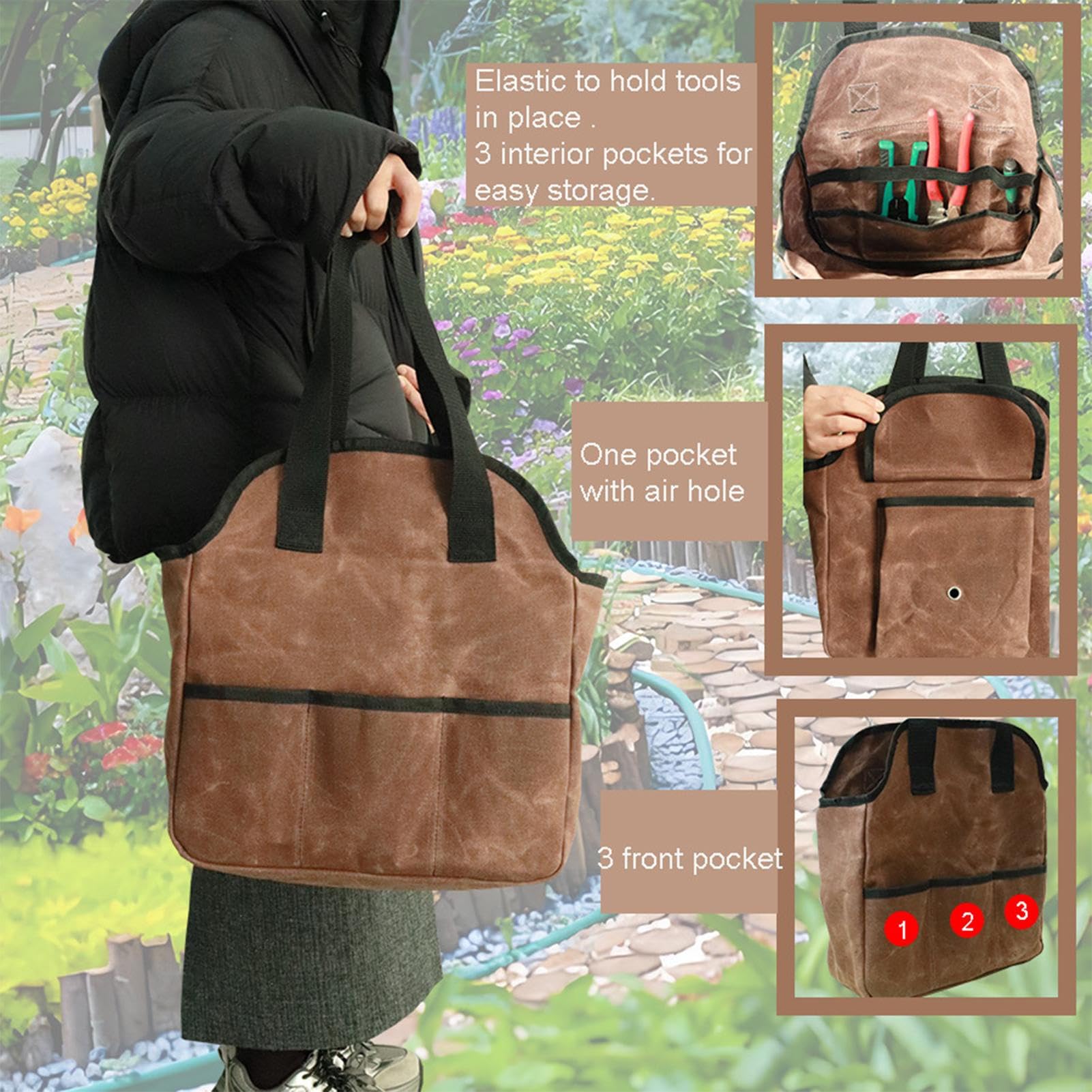 Bolsa para Herramientas de Jardín Bolsa de Intenso con Asa Reforzada