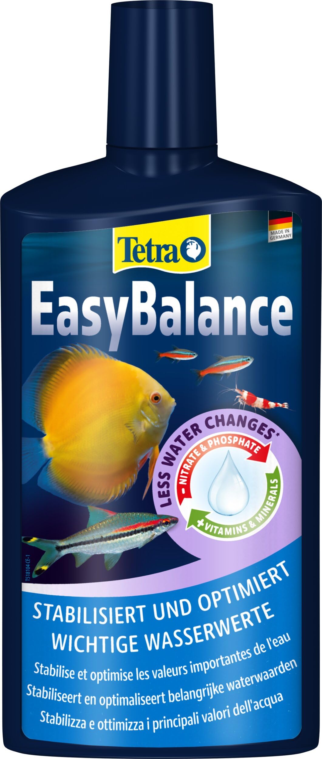 Tetra EasyBalance - Cura a lungo termine per un'acqua dell'acquario biologicamente sana e un numero ridotto di cambi d'acqua, flacone da 500 ml