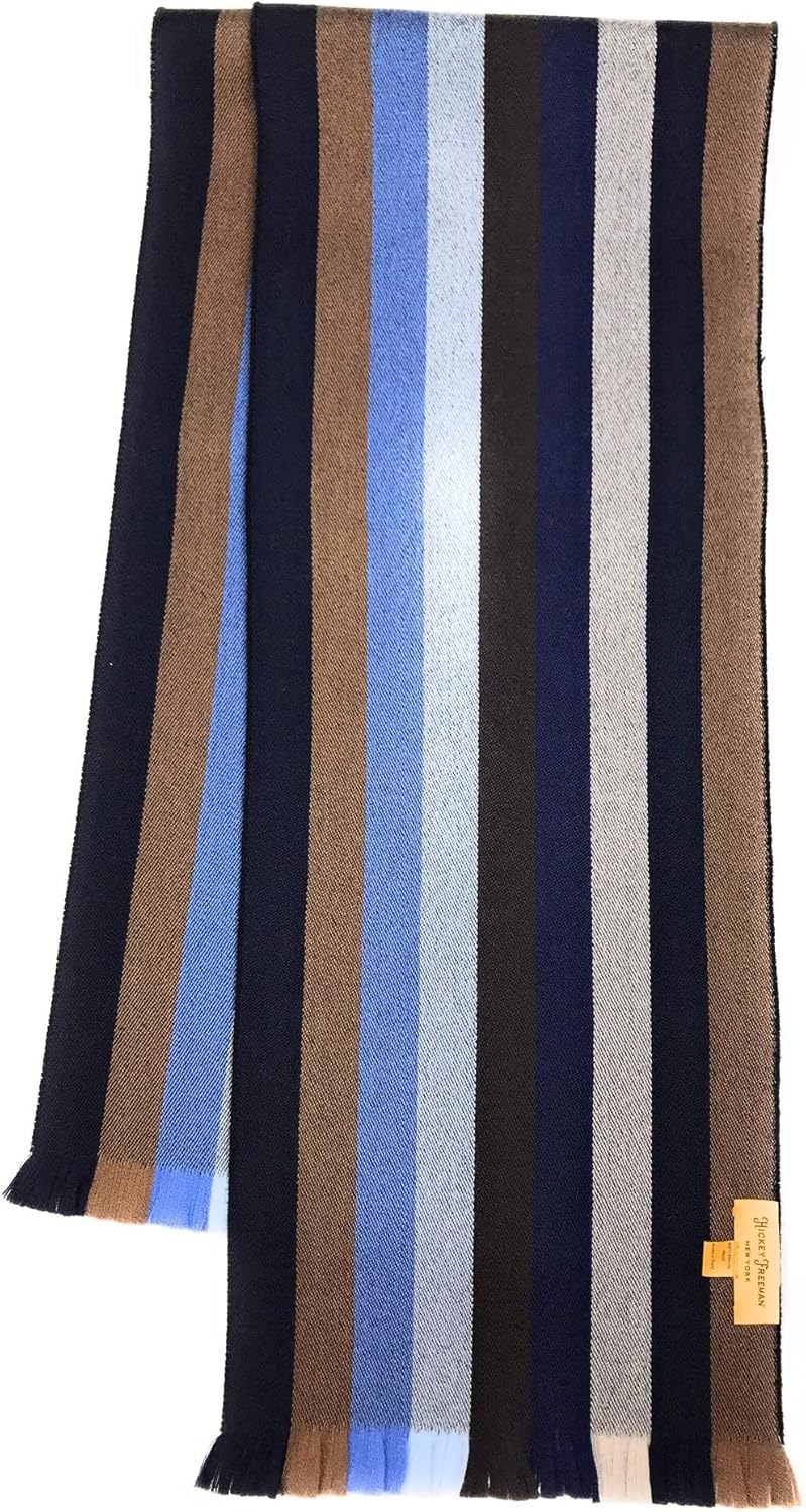 Hickey Freeman Patterned Australian Merino Scarf for Men – Ultra-Soft Lightweight Men’s Winter Scarves, 70-Inches x 10-Inches - Image 2