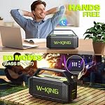 W-KING Bluetooth Speaker - (100W PEAK)60W Rich Bass, IPX6 Waterproof Haut parleur Loud Portable Wireless Speakers Outdoor Boombox, 40H Play, 2 Pairing, BT5.0, TF Card, AUX, EQ for Beach Party Camping